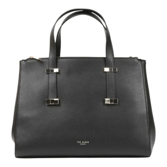 Ted Baker Handbags - Ted Baker Alexiis Leather Tote Bag Adjustable Straps Double Zip Bow Detail